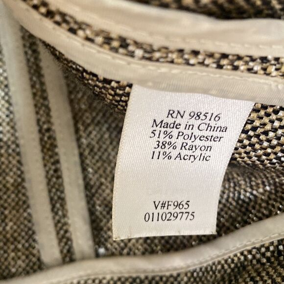 Coldwater Creek Metallic Tweed Embellished Jacket Classic Chic Office Timeless - Picture 12 of 16